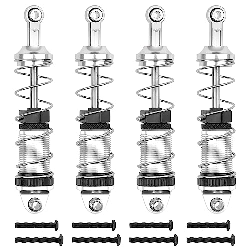 Full Metal Shock Absorber Damper Compatible with MN Model MN128 MN86 MN86K MN86KS G500 1/12 RC Crawler Car (Silver) - color: Silver