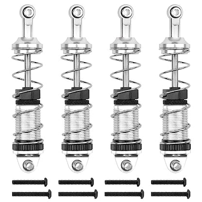 Full Metal Shock Absorber Damper Compatible with MN Model MN128 MN86 MN86K MN86KS G500 1/12 RC Crawler Car (Silver) - color: Silver