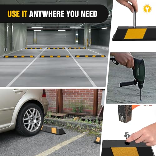 Nilight 79" Heavy Duty Rubber Parking Curb, Extra-Long Driveway Garage Parking Stopper Block Aid for Large Vehicles, Trucks, and SUVs - size: 79" 1-Pack