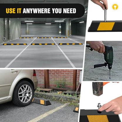 Nilight 79" Heavy Duty Rubber Parking Curb, Extra-Long Driveway Garage Parking Stopper Block Aid for Large Vehicles, Trucks, and SUVs - size: 79" 1-Pack