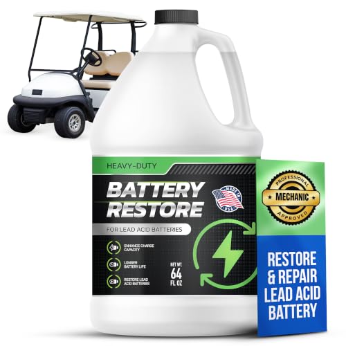 Battery Restorer and Desulfator for Lead Acid - Prolong Life & Boost Charge Capacity, Battery Acid Refill and Additive for Golf Cart, RVs, Bikes, ATVs, Car 64oz