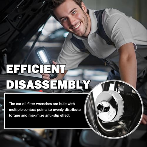 64-65mm Oil Filter Wrench Driven by 1/2" Tool,14 Flute Car Oil Filter Tool Compatible with Honda Nissan Acura,Sturdy Car Oils Filters Removal Tools Automotive Tools