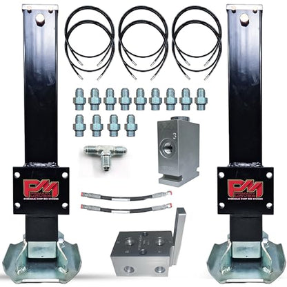 Primary Mover Hydraulic Trailer Jack (24,000 lb) - Power Jack 12K x 2 Double Acting, Lift Trailer Jack Stand & Hydraulic Jack Bracket kit with Hydraulic Power Unit (24k Jack Bolt On) PFJ-2-MB-ADS-K - style: 24k Jack "Bolt On"