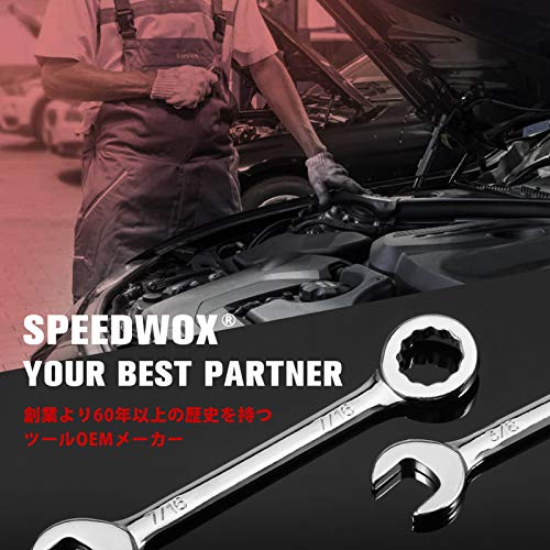 SPEEDWOX 10-Piece Mini Wrench Set, Standard SAE Sizes, High Carbon Steel, Portable Canvas Bag - size: SAE