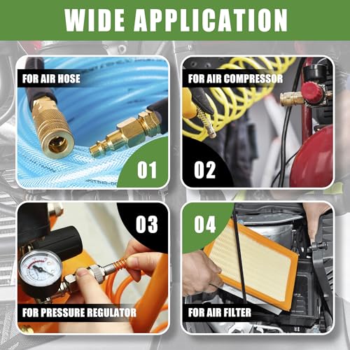 Air Coupler & Plug Kit,45 Pcs 1/4" NPT Air Tool Fittings Set,Quick Connect Air Hose Fittings Air Compressor Accessories