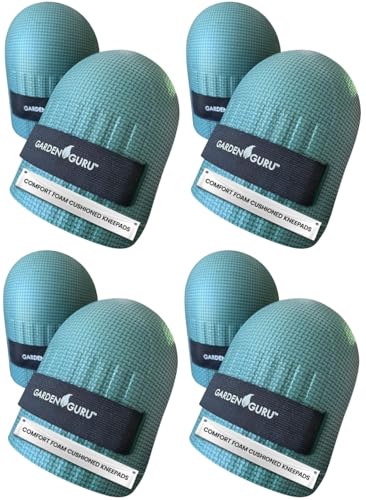 GARDEN GURU Home & Gardening Knee Pads – Waterproof EVA Foam Cushion, Soft Inner Liner, Comfortable Fit with Adjustable Straps (4 Pack) - size: 4 Pack, style: Comfort Foam