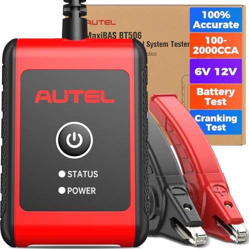 Autel MaxiBAS BT506 12V Battery Tester, 100-2000 CCA Digital Auto Battery Load Tester, Automotive Alternator Charging/Cranking System Analyzer for Car Truck Motorcycle ATV SUV Boat Yacht