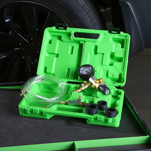 OEMTOOLS 27066 Coolant System Refiller Kit, 3 Adapters | Remove Air Trapped in Cooling System, Test Radiator and Heating Core Lines for Leaks | Fits Radiator Necks and Coolant Reservoirs - size: 3 Adapters, style: AirEvac Cooling System Refiller Kit w/ 3
