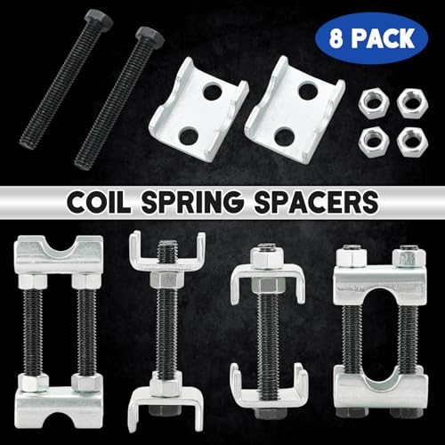 Coil Spring Spacers 8PCS 2-Way Adjustable Lift Or Lower Spring Spacer | Coil Spring Compressor Tool Strut Spring Compressor for Cars SUVs Trucks, Spreads or Compresses Coil Springs