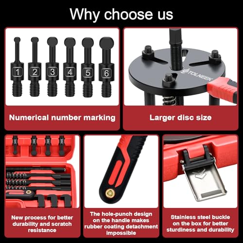 33-in-1 Bearing Puller Kit, Upgraded Heavy-Duty Wheel Bearing Removal Tool & Blind Hole Puller Set with Non-Slip Handle for Automotive, Industrial, Farm Use, Includes Portable Case (33in1-puller) - size: 33in1-puller
