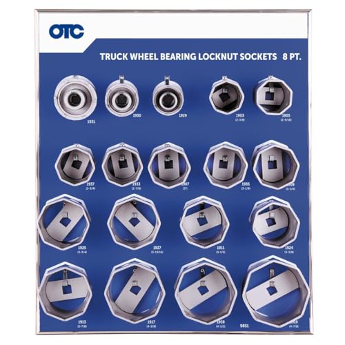 OTC 9851 8-Point Wheel Bearing Locknut Socket Set with Tool Board