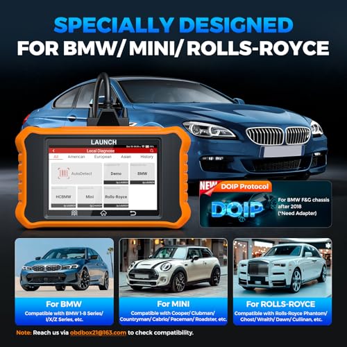 LAUNCH Creader Elite V2.0 for BMW OBD2 Scanner, 2025 Full Systems Bi-Directional Scan Tool, All Reset Services, ECU Code, Battery Registration Tool for BMW Mini RR, Lifetime Free Update, Auto VIN