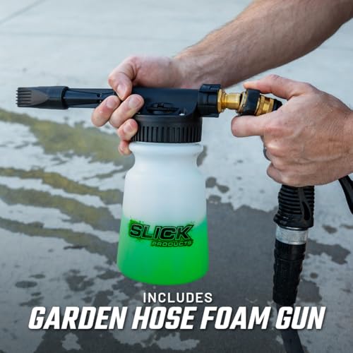Slick Products Off-Road Wash (64 oz.) + Garden Hose Foam Gun Bundle – Super Concentrated ATV, UTV, Dirt Bike, Truck & Jeep Wash Foam Shampoo for Heavy Dirt and Mud - color: Off-Road Wash