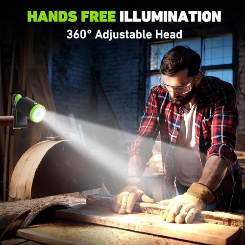4-Pack Rechargeable LED Work Light, 360° Adjustable Spotlight with Magnetic Base & Clamp, Portable Clip Light for Garage, BBQ, Workshop, Construction, Car Repair, Household & Emergency Use - style: 4-Pack
