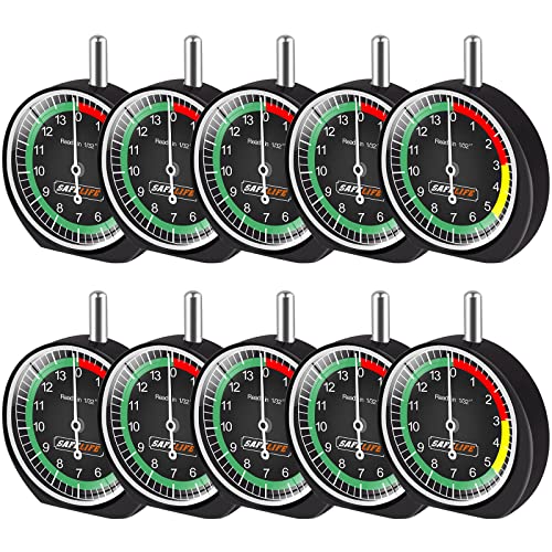 SAFELIFE Tire Tread Depth Gauge, 10 Pack Dial Type Tire Tread Depth Gauge Professional for Motorcycle, Car,Truck and Bus,Easy Reading Tyre Tread Depth Gauge in 32nds - size: 10 PACK