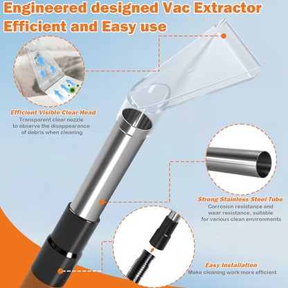 Shop Vac Extractor Attachment Kit with 2-1/2", 1-7/8" & 1-1/4" Adapters, Universal Wet Dry Vacuum Attachment for Carpet Cleaning, Upholstery, Auto Detailing & Spot Cleaning (Small) - size: Small