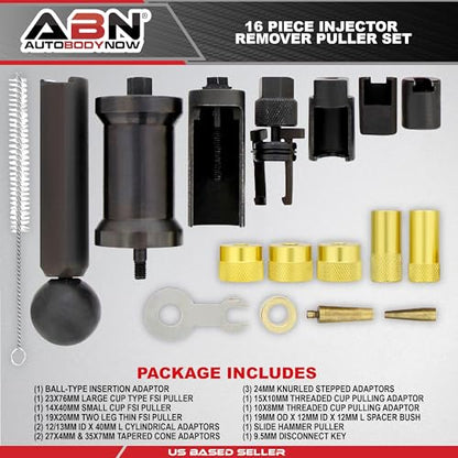ABN Injector Puller 16pc Removal Tool – Injector Tool Car Repair Garage Installer Tools