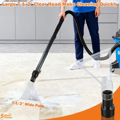 Universal Shop Vac Extractor Attachment Kit – Fits All Shop Vacs Includes 2-1/2" 1-7/8"and 1-1/4" Adapters for Carpet Cleaning Auto Detailing Wet-dry Vacuum Accessory (Large) - size: Large