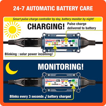 Optimate Solar Duo, TM522-D2, 6-Step 12V / 12.8V 1.6A Weatherproof Solar Battery Saving Charger & maintainer - style: OptiMATE Solar DUO 12V / 12.8V charge controller with 20W Solar Panel