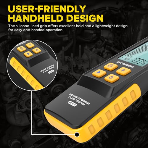 AUTOOL AS507 Power Steering Fluid Tester, Light Transmittance Oil Quality Tester, Power Steering Oil Aging & Contamination Detector with LCD Display for Automotive Maintenance