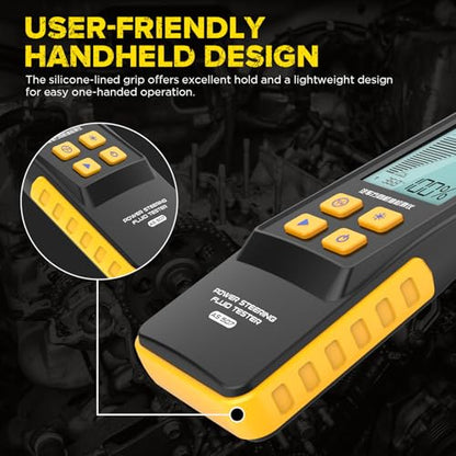 AUTOOL AS507 Power Steering Fluid Tester, Light Transmittance Oil Quality Tester, Power Steering Oil Aging & Contamination Detector with LCD Display for Automotive Maintenance