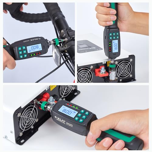 38-Piece Digital Torque Screwdriver Set (0.3-8 Nm) - 1/4" Quick-Release Hex Head, Buzzer/LED Overload Alerts - Screwdriver Kit for Bicycle Mechanic & Home Repair
