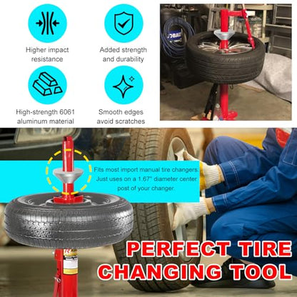 povtii Manual Tire Changer Centering Cone, Aluminum Tapered Automotive Tire Balancer Adapter, Wheel Balancer Hold Down Cone for Cars Trucks, Repair Tool Kit Car Accessories (Silver) - color: Silver