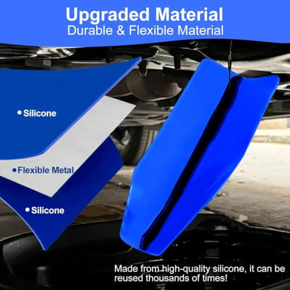 Flexible Oil Funnels Reusable Form a Foldable Moldable Change Draining Tool | Spill-Free Oil Change Tools Catch Pan Funl for Automotive Use Cars Motorcycles Mechanic Blue ﻿