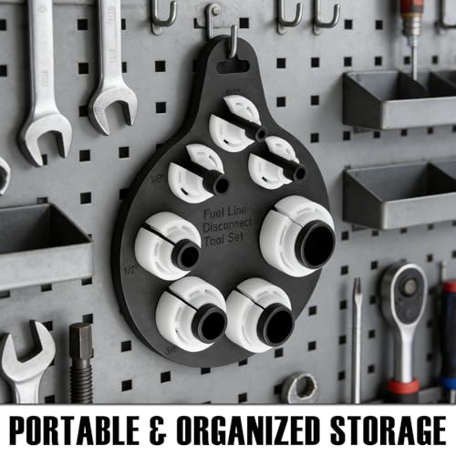 1/4" - 7/8" Fuel Line Disconnect Tool Set with 7 Standard Sizes,Plastic Air Conditioning and Fuel Line Removal Tool,Multifunctional Quick Disconnect Tools for Auto AC/Gas