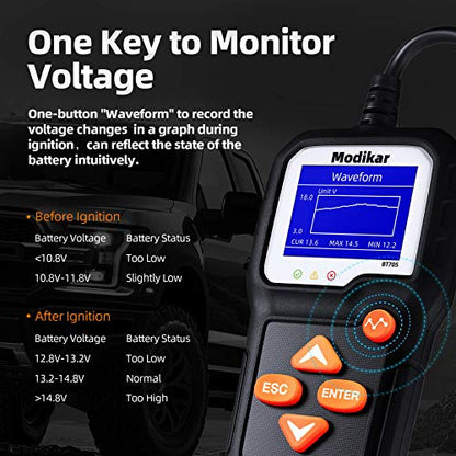 6V 12V Car Battery Tester, 100-2000 CCA Alternator Tester, BT705 | Automotive Battery Load Tester, Digital Battery Checker for Car SUV Motorcycle Golf Carts Lawn Mower Marine RV and Truck - style: BT705 6V & 12V