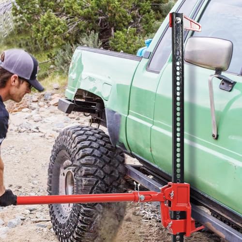 60" Ratcheting Off Road Utility Farm Jack - 3 Ton (6,000 Lbs) Capacity, Floor Jack Lifting Range of 5.12 Inch to 55 Inch Ideal for Car, Truck, ATV, and SUV Use