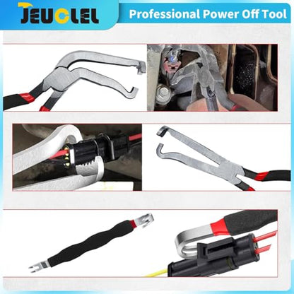 3PCS Professional Electrical Disconnect Pliers for Cars‌, Automotive Electrical Connector Separator Tool, ‌Electrical Plug Pliers‌ & ‌Connector Removal Tool‌ Kit, Push Tab Style Plugs - size: 3Pcs（Black）