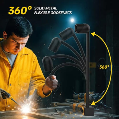 New Magnetic Lamp, 18W Magnetic Lathe Machine Light, 2160 Lumens Flexible Work Light for CNC Milling Machine Drill Press Lighting (magnet base)