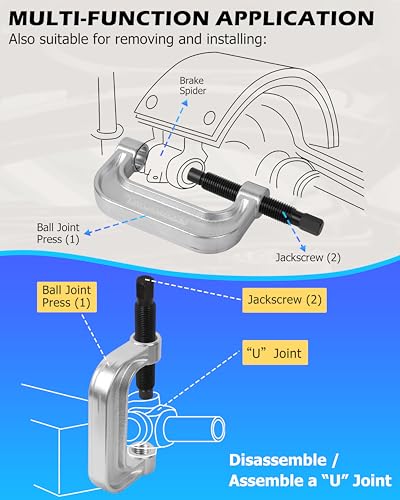 DAYUAN Ball Joint Press & U Joint Removal Tool Kit, Blue Case | 4-in-1 Ball Joint & Brake Anchor Pin Tool, Removes & Installs Ball Joints and Anchor Pins, 2WD & 4WD Vehicles, Forged Steel - color: Blue
