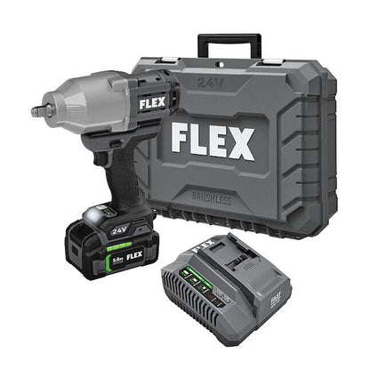 FLEX 24-volt Brushless 1/2-in Drive Cordless High Impact Wrench Set