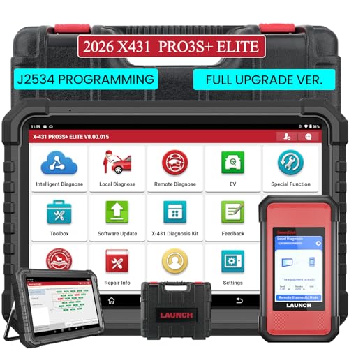 LAUNCH X431 PRO3S+ Elite, 2026 All-in-One Bidirectional Scan Tool with J2534 Protocols, HD Trucks Scanner, Topology Map, 60+Service, ECU Code Full Function Scanner, CANFD/DoIP/D-PDU/FCA, 2 Yrs Update