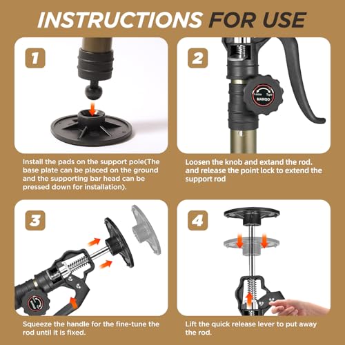 MANQO Cabinet Jacks for Installing Cabinet 3rd Hand Support System Adjustable Support Pole,Extends from 12.60 inch to 23.62 inch,Supports up to 156 lbs for Drywalls 2Pcs Set (Patent Design) - size: 12.60''-23.62'' 2pc point lock