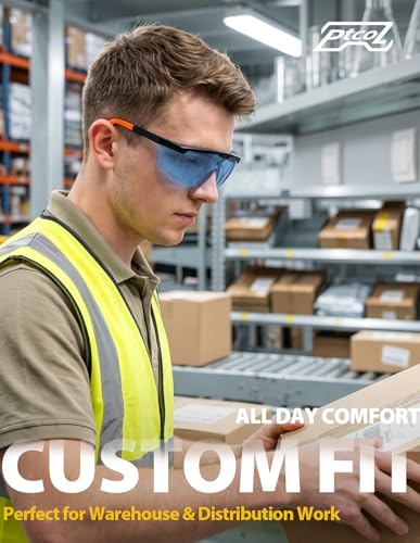 Safety Glasses 4 Pack – Blue Lense ANSI Z87.1 Anti Fog, UV Protection, Impact Resistant Protective Eyewear All-Day Comfort Over-spec - color: Blue