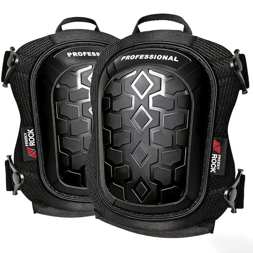 Knee Pads for Men Construction Knee Pads for Work with Heavy Duty Anti-Slip Cap Work Knee Pads Reinforced Adjustable Straps with Rivets and Hang Loops Soft Foam Gel Cushion for Construction,Welding,Flooring,Roofing, Black - color: Black