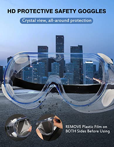 MELASA Safety Goggles ANSI Z87.1, Anti-Fog Protective Lab Goggles, Eye Protection Goggles