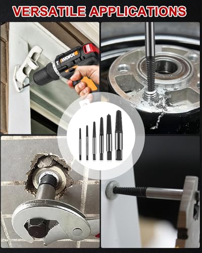 Screw Extractor, [Upgraded Version][6 Pieces] Diyife Screw Extractor Set, [Gifts for Men] Screw Stripped Screw Remover, Easy Out Damaged Screw Bolt Extractor Kit for Broken, Stuck Screws