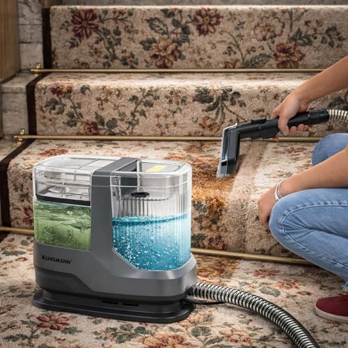Couch & Upholstery Cleaner Machine, Portable Carpet Spot Cleaner Machine | 17KPa Ultra-Strong Suction, Dual Brush Heads, Deep Cleaning Handheld Car Shampooer for Sofa, Rug, Mattress and Furniture