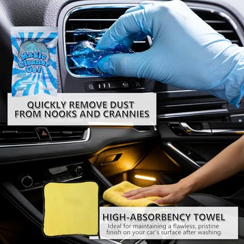 10PCS Car Detailing Brush Kit, Soft Boar Hair Brush, Car Interior Detail Brush, Fiber Brush, Car Dust Removal Brush, Car Cleaning Gel, Car Interior Cleaning Kit for Trucks, Cars, RVs, SUVs - size: 10PCS