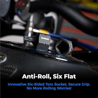 toolant 3/8" drive TT50 impact torx bit socket set 4PCS, Torx Drive, S2 Steel Air Drive Torx Socket set,Impact Grade，Anti-Roll Design - size: 3/8" drive - TT50 - 4 PCS