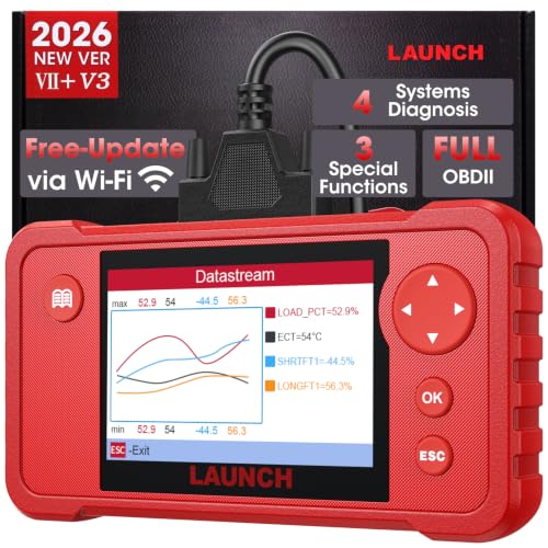 Launch Creader VII+ V3.0 OBD2 Scanner, ABS/SRS/Engine/Transmission Check Code Reader for Car, 2026 Diagnostic Scan Tool with Oil/Throttle/SAS Reset, Support Full OBD2, Lifetime Free Update
