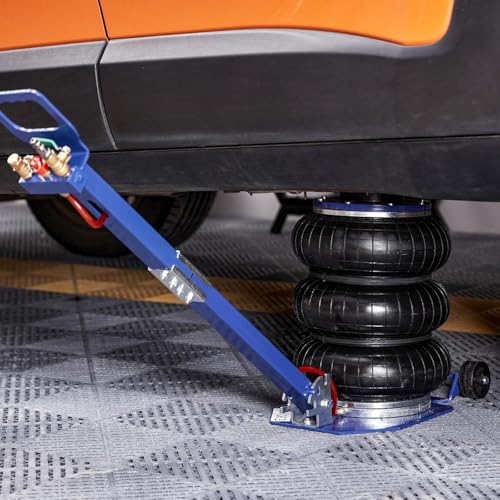 VEVOR Air Jack, 3 Ton/6600 lbs Triple Bag Air Jack, Airbag Jack with Six Steel Pipes, Lift up to 17.7", 3-5 s Fast Lifting Pneumatic Jack, with Adjustable Long Handles for Cars