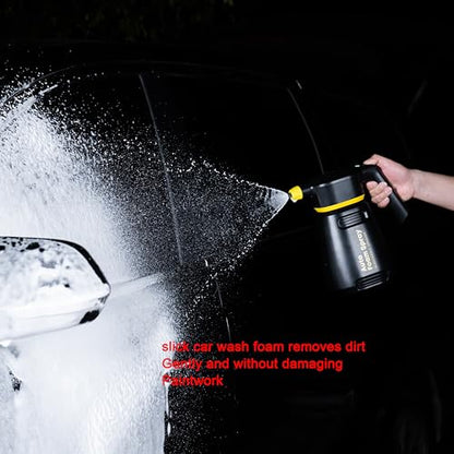 Electric Foam Sprayer for Car Washing, Upgraded Durable 2L Battery Powered Foam Cannon with USB-C Charging, Portable Cordless Pressure Sprayer for Auto Detailing, Home & Garden Cleaning