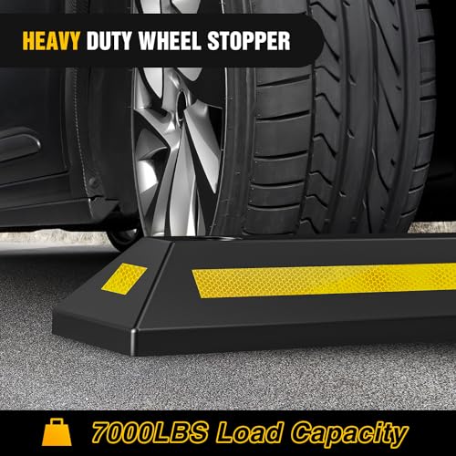 Nilight Parking Curb - Heavy Duty Rubber Garage Driveway Car Wheel Stopper Parking Aid Block Gadgets, 1-Pack - size: 22" 1-PACK