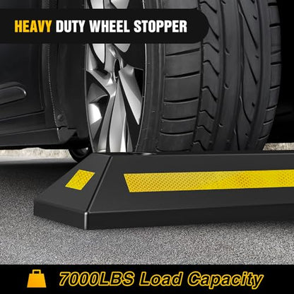 Nilight Parking Curb - Heavy Duty Rubber Garage Driveway Car Wheel Stopper Parking Aid Block Gadgets, 2-Pack - size: 22" 2-PACK