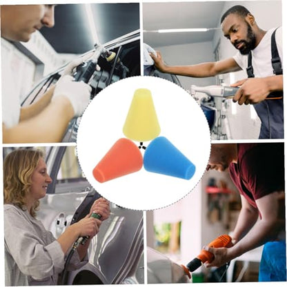 Ciieeo Car Wheel Buffing Cone Kit 3 Pcs Drill Polishing Sponge Pads for Automotive Wheel Care Compatible Drill Tools